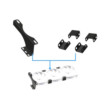 GPU Cooling PCI Slot Vertical Fan Mounting Kit Metal Bracket 3 Fans