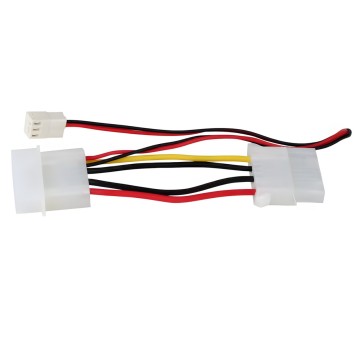 4 Pin Molex to 4 Pin Molex and 3 Pin Fan Adapter Cable