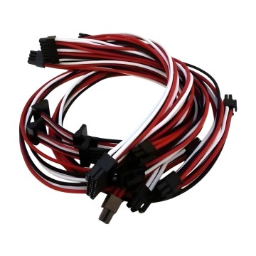 Single Sleeved Modular Cable Set Black Red White for Corsair