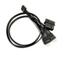 9 Pin USB Internal Header Y Splitter Cable with Molex Powered 5cm