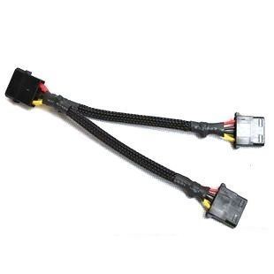4-Pin to Dual 4-Pin Molex Power Y Cable Sleeved