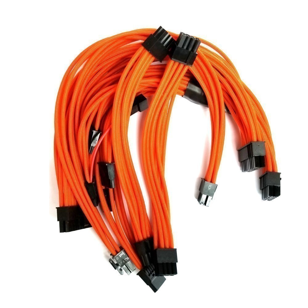 Corsair Sf600 Custom Made Single Sleeved Modular Cable Set Orange Moddiy Com