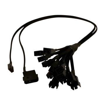PWM 1 to 12 Fan Splitter Cable Sleeved