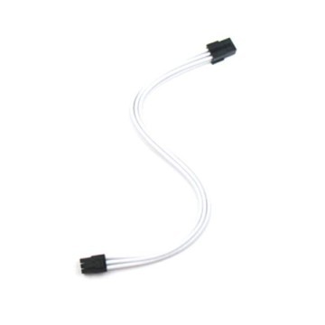 Premium Silicone Wire Single Sleeved 6 Pin PCI-E Extension Cable (White)