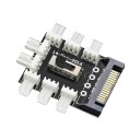 SATA Power Distribution PCB 8 Way 3 Pin Block Fan Hub Power Splitter