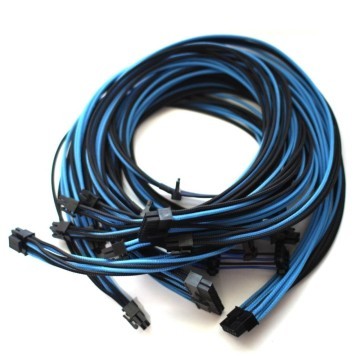 Corsair Single Sleeved Power Supply Modular Cables Full Set - Black / UV Blue