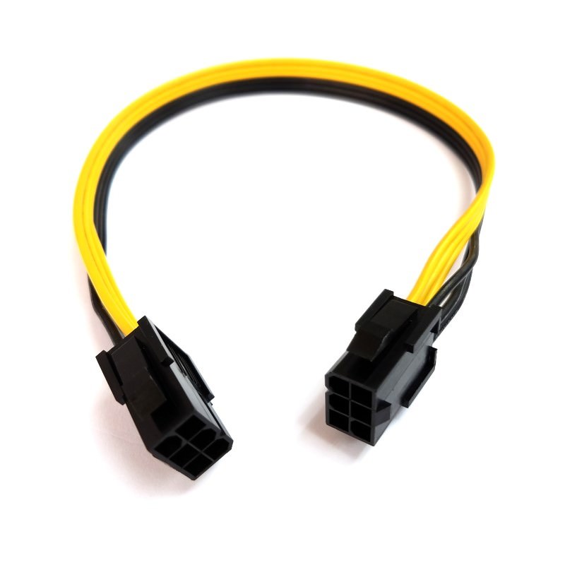 PCIe 6 Pin to 6 Pin Male to Male PCIExpress Power Cable (30cm)