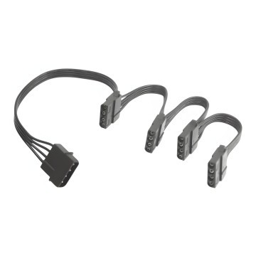 Premium Ribbon Wire 4 Pin Molex to 4 x Molex Adapter Cable Black