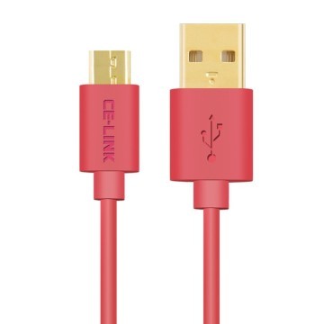 Premium Micro USB Fast Charge Cable with Gold Plated Connector (Red)