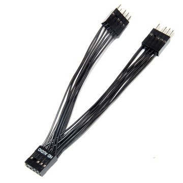 9-Pin HD-Audio to 2x 9-Pin Connector Internal Header Y Splitter Cable