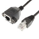 RJ45 Ethernet Extension Cable with Panel Mounts (Black)