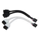 Premium Sleeved 9 Pin USB Internal Header Y Splitter Cable