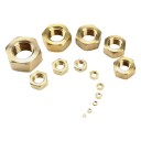 Golden Hexagonal DIN 934 Brass Hexagon Hex Nut Gold Tone M0.8 to M5