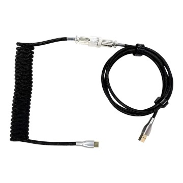Premium Sleeved Pro Coiled Keyboard Cable USB A to USB Type C 250cm