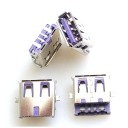 USB Always-On Sleep-and-Charge High-Current Quick Charge 5A Type-A 4-Pin Female Connector AF for PCB Mount (Purple)