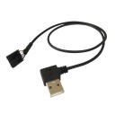 USB 5 Pin Female with Lock to USB 2.0 Type A Male Left Angle 50cm