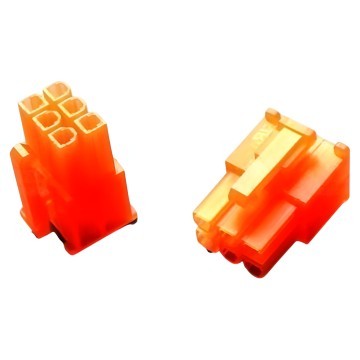 6 Pin PCIE Power Female Connector with Pins Orange