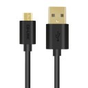 Premium Micro USB Fast Charge Cable with Gold Plated Connector (Black)