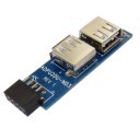 Internal USB 9-Pin to Dual 2 x USB Type-A Female Adapter PCB Board
