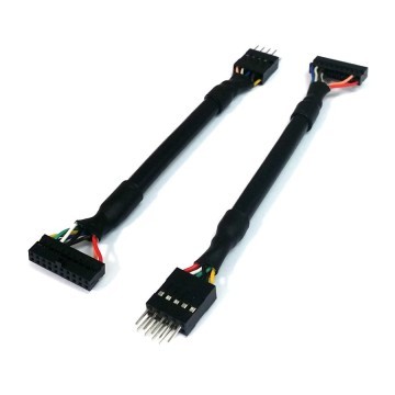 USB 2.0 9-Pin Male to USB 3.0 20-Pin Female Low Profile (10cm)