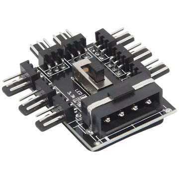 8 Way 3 Pin 4 Pin Micro Fan PWM Speed Controller Hub Molex Powered