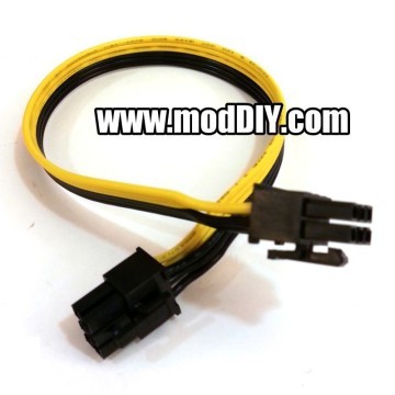 6 Pin to 6 Pin PSU Modular PCIE Cable (Black/Yellow Ribbon Wire)