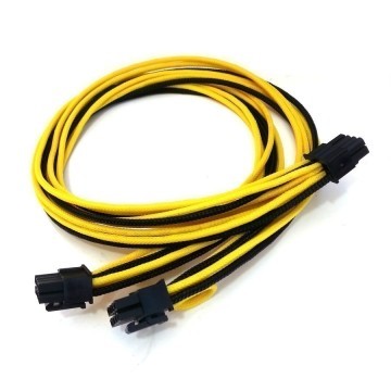 Dell T5610 8 Pin Dual 6+2 Pin PCIE Cable (Black/Yellow)