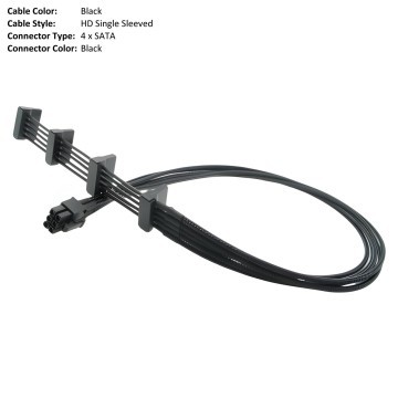 Câble adaptateur Molex 4 broches femelle, vers 2xSATA male / SATA Power Y-Splitter Cable - Accessoires informatique