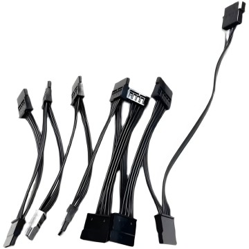 4 Pin IDE Molex to 12 x SATA Power Splitter Adapter Cable
