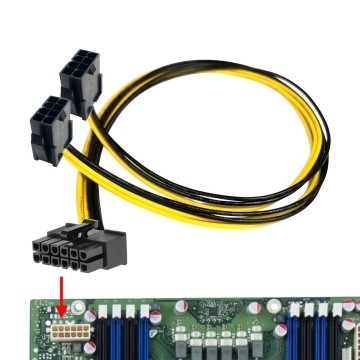 Dual 8 Pin EPS CPU to 12 Pin Adapter Cable for Fujitsu PC
