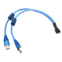 USB 9 Pin Internal Motherboard Male Header to Dual USB Type A Adaptor