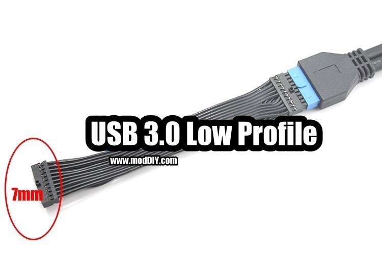uhøjtidelig taske offentliggøre Low Profile USB 3.0 20 Pin Internal Header MF Extension Cable 12cm - MODDIY