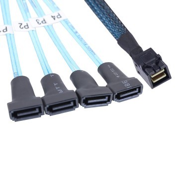 Advanced Mini SAS HD SFF 8643 to 4 SATA 7 Pin Male Cable - MODDIY