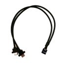 USB 2.0 9 Pin to Dual Type A Extension Cable with Panel Mounts
