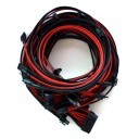 Seasonic Single Sleeved Power Supply Modular Cables + SATA Data Cables Set (Black/Red)