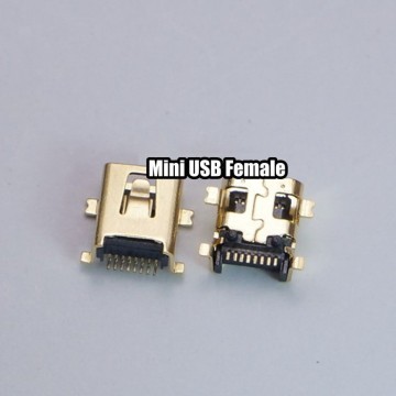 Gold Plated Mini USB 8-Pin Female Connector