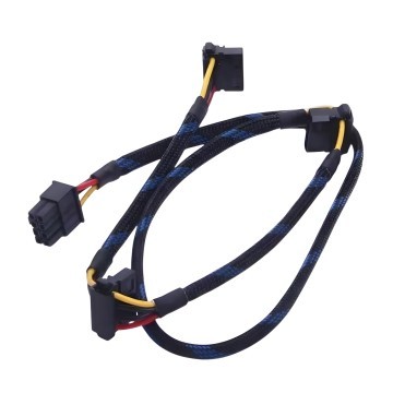 PSU Power Modular 8 Pin to 3 x Molex Sleeved Cable Black Blue for Sama