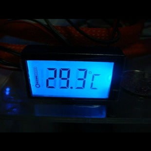 LCD Digital Thermometer w/ Blue LED Backlight