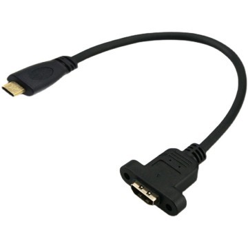 Micro HDMI to Standard HDMI Extension Cable with Panel Mounts 30cm