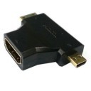HDMI to Mini/Micro HDMI T Adaptor w/Gold Plated Connector
