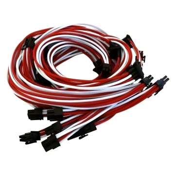 Single Sleeved Modular Cable Set Red White for Seasonic Platinum