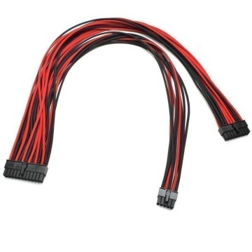 Corsair AX750/AX850 24-Pin Modular Power Supply PSU Single Sleeved Cables (Red/Black)