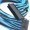 Premium Single Braid Sleeved 24-Pin (20+4) Extension Cable (Black/UV Light Blue)