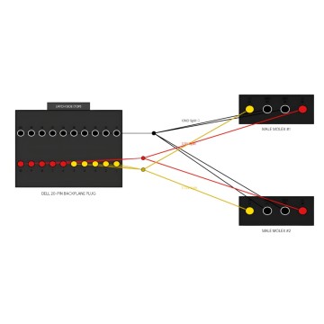 20 Pin to Dual 4 Pin Molex for Dell X847M PowerEdge R510 Power Board