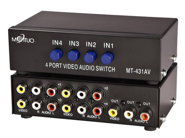 Maituo 4 Port AV Video Audio Splitter MT431AV - MODDIY