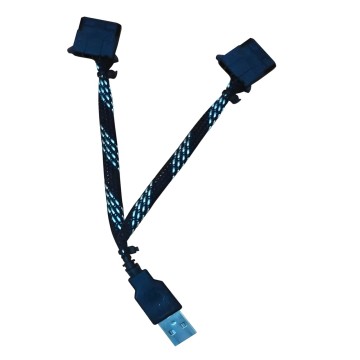 USB Power to 2 x 4 Pin Molex Power Y Split Adapter Cable 10cm