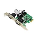 RS232 2 Port PCI Express PCIE X1 Card AX99100 Chipset