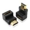 HDMI 90 Degree Angled Adaptor (Narrow Side) w/Gold Plated Connector