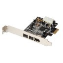 Combo 2x 1394b + 1x 1394a Firewire Ports PCI-Express Controller Card