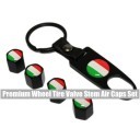 Premium Wheel Tire Valve Stem Air Metal Caps Set (Italy Flag)
